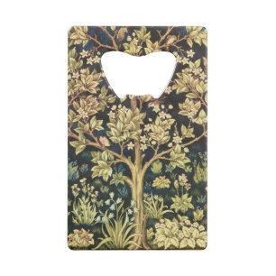 William Morris Tree Of Life Floral Vintage Art Credit Card Bottle Opener