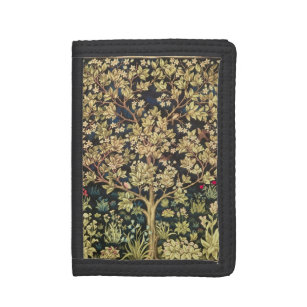 William Morris Tree Of Life Floral Vintage Art Tri-fold Wallet