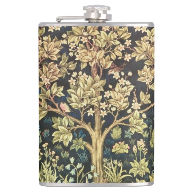 William Morris Tree Of Life Hip Flask (Front)