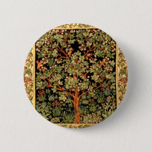 William Morris - Tree Of Life Pattern 2 Inch Round Button