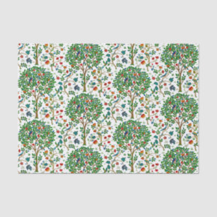 William Morris Tree of Life Pattern, Green & Multi Tissue Paper