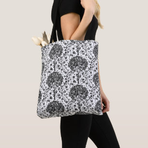 William Morris Tree of Life Print, Black and White Tote Bag