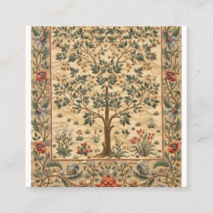 William Morris Tree Of Life Square Business Card