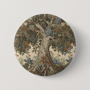 William Morris Tree Of Life Vintage Pre-Raphaelite 2 Inch Round Button