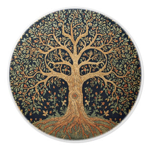 William Morris Tree Of Life Vintage Pre-Raphaelite Ceramic Knob