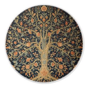 William Morris Tree Of Life Vintage Pre-Raphaelite Ceramic Knob