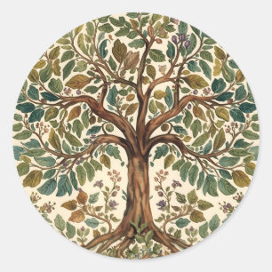 William Morris Tree Of Life Vintage Pre-Raphaelite Classic Round Sticker