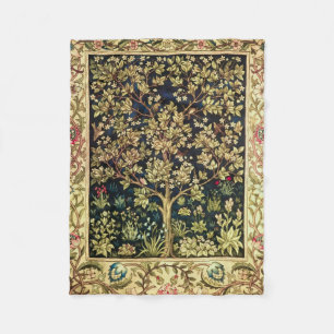 William Morris Tree Of Life Vintage Pre-Raphaelite Fleece Blanket