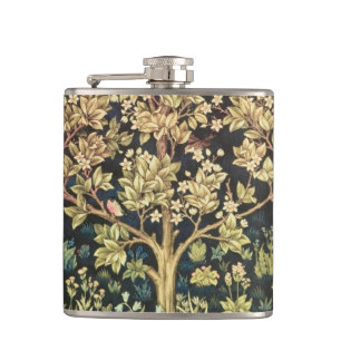 William Morris Tree Of Life Vintage Pre-Raphaelite Hip Flask