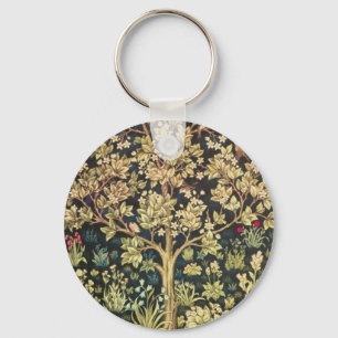 William Morris Tree Of Life Vintage Pre-Raphaelite Keychain