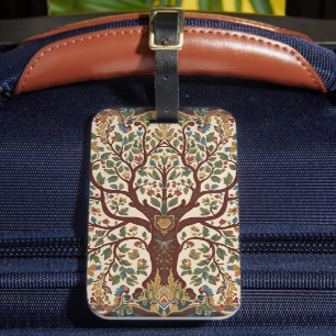William Morris Tree Of Life Vintage Pre-Raphaelite Luggage Tag