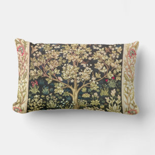 William Morris Tree Of Life Vintage Pre-Raphaelite Lumbar Pillow