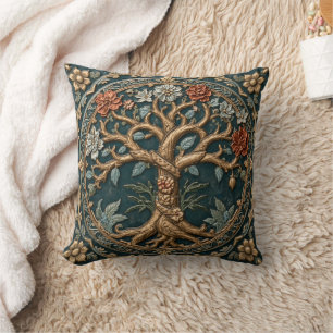 William Morris Tree Of Life Vintage Pre-Raphaelite Throw Pillow