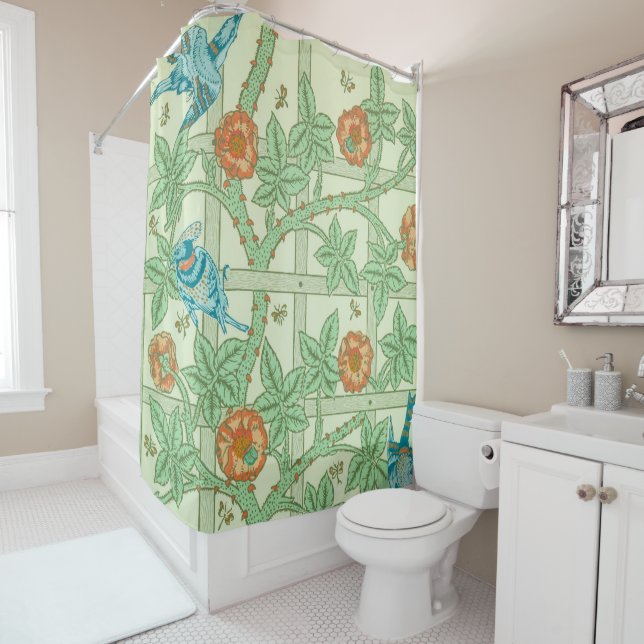 William Morris Trellis Bird Floral Pattern (In Situ)