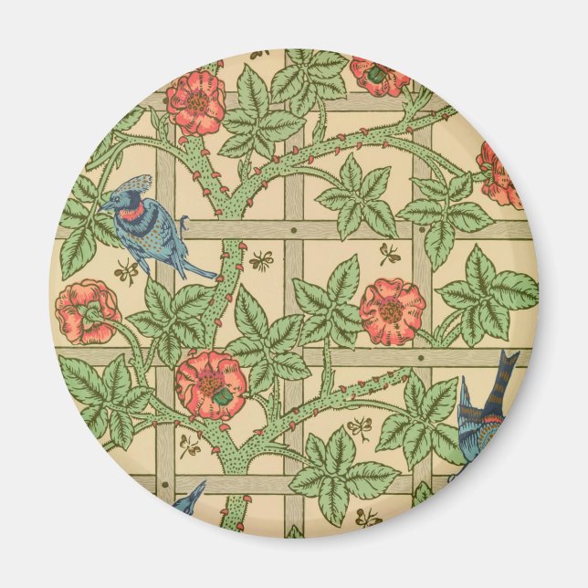 William Morris Trellis Classic Wallpaper Design  Magnet (Front)