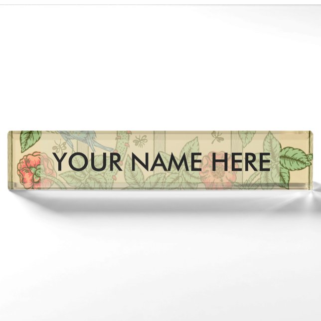 William Morris Trellis Classic Wallpaper Design  Nameplate (Front)