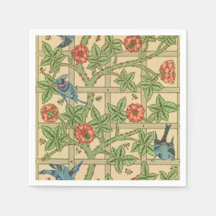 William Morris Trellis Classic Wallpaper Design Napkin