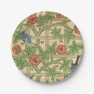 William Morris Trellis Classic Wallpaper Design Paper Plate