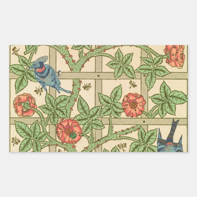 William Morris Trellis Classic Wallpaper Design  Sticker (Front)