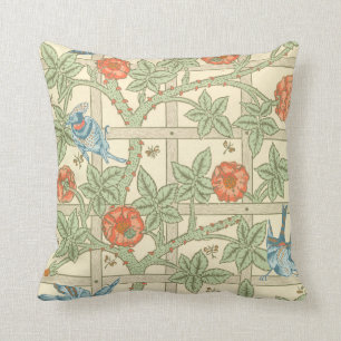 William Morris Trellis Pattern Throw Pillow