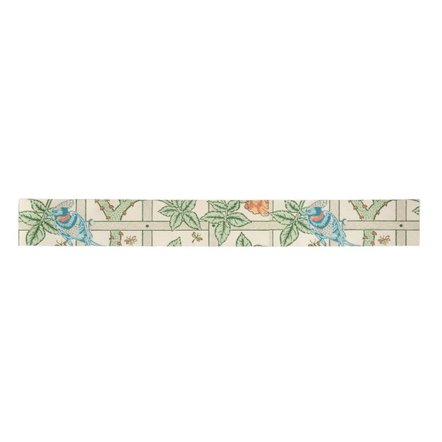 William Morris Trellis Victorian Wallpaper Satin Ribbon (Front)