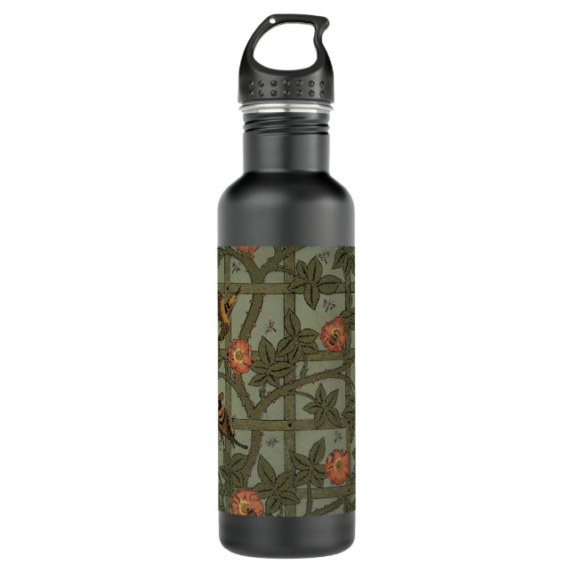 William Morris Trellis Wallpaper Art 710 Ml Water Bottle (Front)