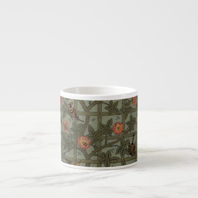 William Morris Trellis Wallpaper Art Espresso Cup (Front)