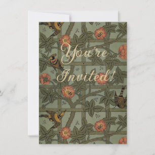 William Morris Trellis Wallpaper Art Invitation