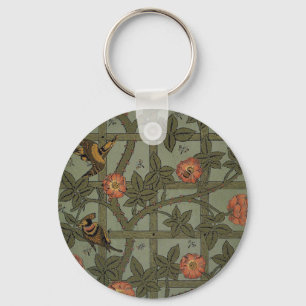 William Morris Trellis Wallpaper Art Keychain