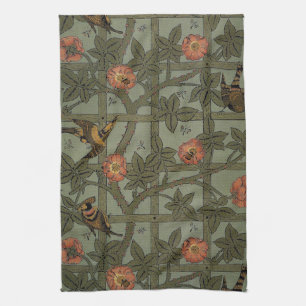 William Morris Trellis Wallpaper Art Kitchen Towel