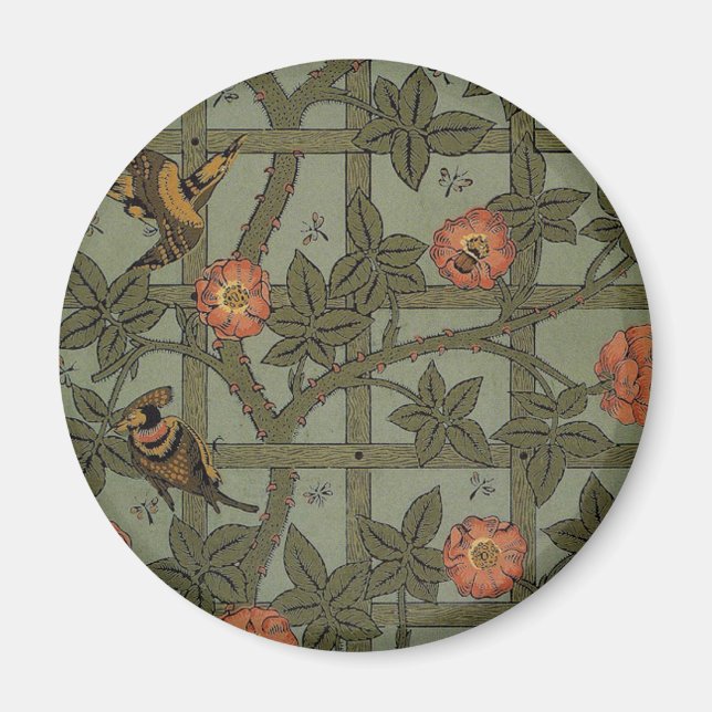 William Morris Trellis Wallpaper Art Magnet (Front)