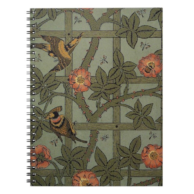 William Morris Trellis Wallpaper Art Notebook (Front)