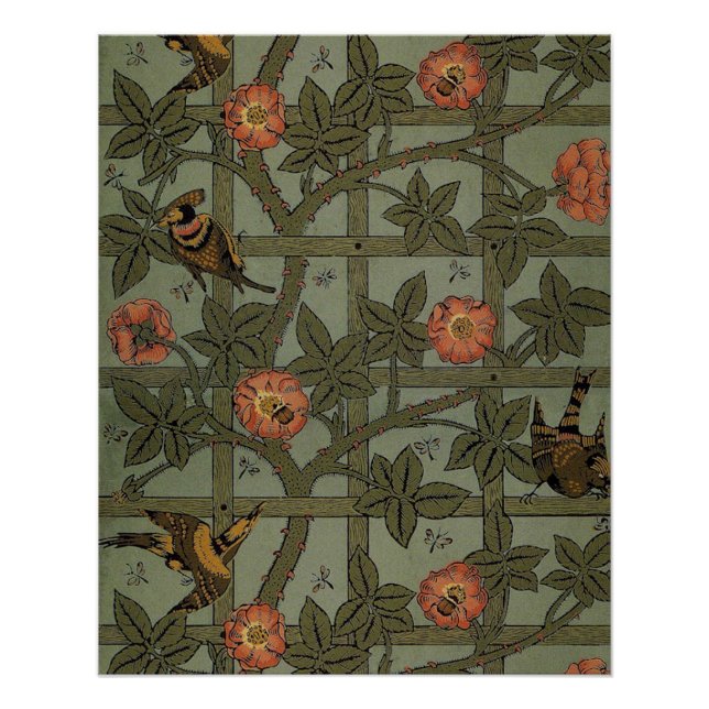 William Morris Trellis Wallpaper Art Poster (Front)