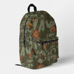 William Morris Trellis Wallpaper Art Printed Backpack