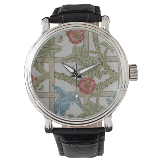 William Morris Trellis Wallpaper Art Watch (Front)