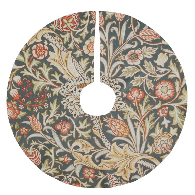 William Morris Trent Garden Flower Classic Botanic Brushed Polyester Tree Skirt (Front)