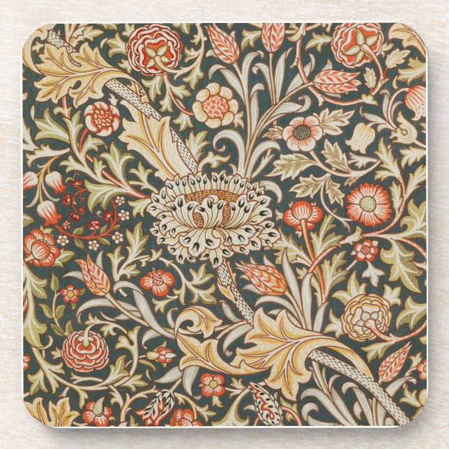 William Morris Trent Garden Flower Classic Botanic Coaster (Front)