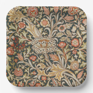 William Morris Trent Garden Flower Classic Botanic Paper Plate