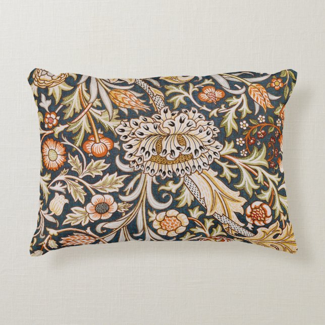 William Morris Trent Garden Flower Pattern Classic Accent Pillow (Front)