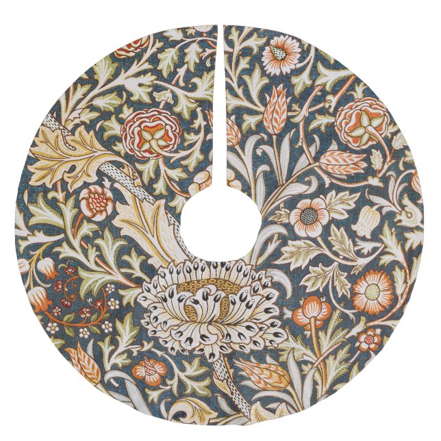 William Morris Trent Garden Flower Pattern Classic Brushed Polyester Tree Skirt (Front)