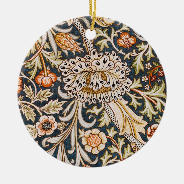 William Morris Trent Garden Flower Pattern Classic Ceramic Ornament (Front)