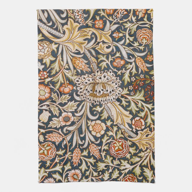 William Morris Trent Garden Flower Pattern Classic Kitchen Towel (Vertical)