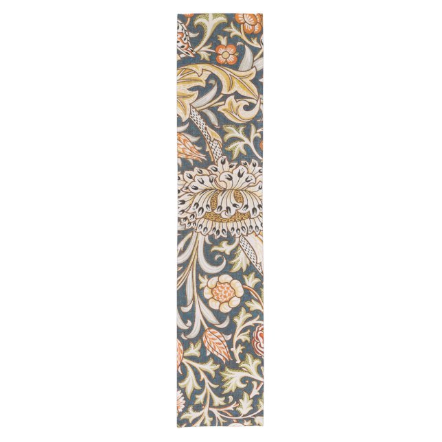 William Morris Trent Garden Flower Pattern Classic Short Table Runner (Front)