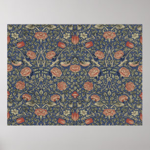 william morris tudor rose poster