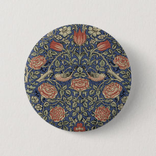 William Morris Tudor Rose Wallpaper Artwork Floral 2 Inch Round Button