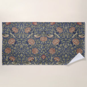 William Morris Tudor Rose Wallpaper Beach Towel