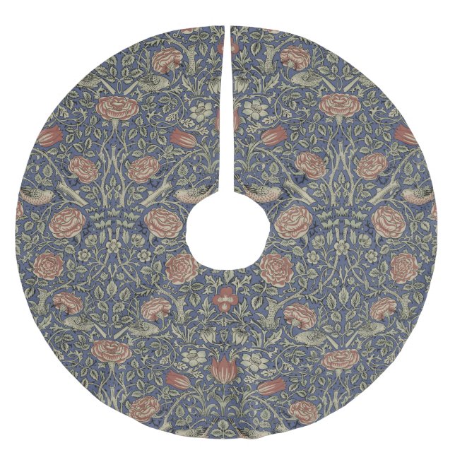 William Morris Tudor Rose Wallpaper Brushed Polyester Tree Skirt (Front)