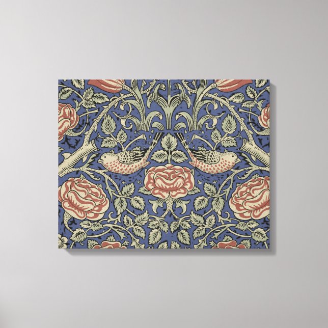 William Morris Tudor Rose Wallpaper Canvas Print (Front)