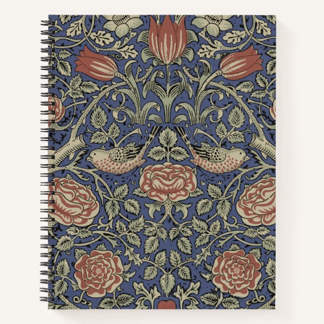 William Morris Tudor Rose Wallpaper Notebook (Front)