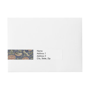 William Morris Tudor Rose Wallpaper Wraparound Address Label